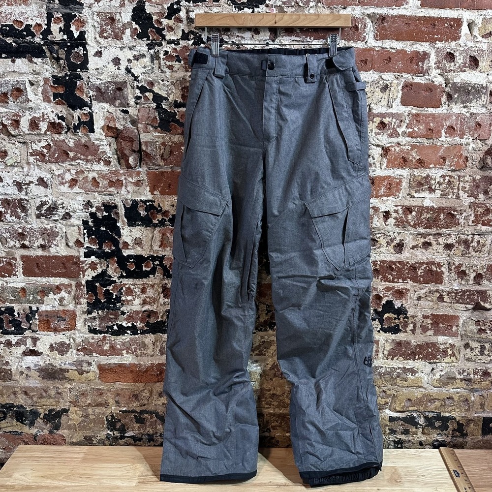 686 Snow Pants Mens Small Gray InfiDRY 10K Waterproof Insulated Cargo Ski